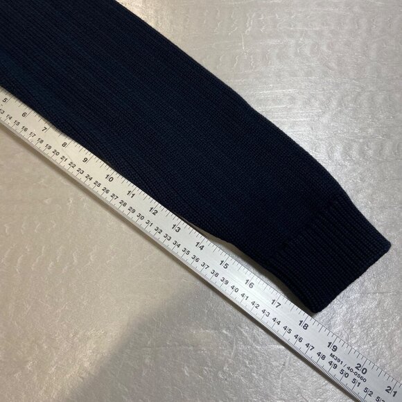 Brooks Brothers Pima Cotton Ribbed Full-Zip Knit Cardigan Sweater Navy Men’s Med - Picture 12 of 15